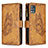 Custodia Portafoglio In Pelle Farfalla Cover con Supporto B03F per Samsung Galaxy M40S Marrone