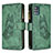 Custodia Portafoglio In Pelle Farfalla Cover con Supporto B03F per Samsung Galaxy M40S Verde