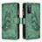 Custodia Portafoglio In Pelle Farfalla Cover con Supporto B03F per Samsung Galaxy S20 FE 5G Verde