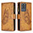 Custodia Portafoglio In Pelle Farfalla Cover con Supporto B03F per Samsung Galaxy S20 Ultra Marrone