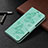 Custodia Portafoglio In Pelle Farfalla Cover con Supporto B13F per Samsung Galaxy S23 5G Verde