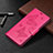 Custodia Portafoglio In Pelle Farfalla Cover con Supporto B13F per Samsung Galaxy S24 Ultra 5G Rosa Caldo