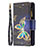 Custodia Portafoglio In Pelle Farfalla Cover con Supporto L01 per Apple iPhone 13 Nero