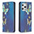 Custodia Portafoglio In Pelle Farfalla Cover con Supporto L01 per Apple iPhone 13 Pro Max Blu