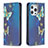 Custodia Portafoglio In Pelle Farfalla Cover con Supporto L01 per Apple iPhone 15 Pro Max Blu