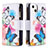 Custodia Portafoglio In Pelle Farfalla Cover con Supporto L03 per Apple iPhone 13 Rosa