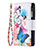 Custodia Portafoglio In Pelle Farfalla Cover con Supporto L03 per Apple iPhone 14 Rosa