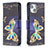 Custodia Portafoglio In Pelle Farfalla Cover con Supporto L07 per Apple iPhone 13 Mini Multicolore