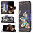 Custodia Portafoglio In Pelle Farfalla Cover con Supporto L07 per Apple iPhone 14 Pro Max Multicolore