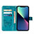 Custodia Portafoglio In Pelle Farfalla Cover con Supporto L10 per Apple iPhone 13 Mini Blu