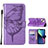 Custodia Portafoglio In Pelle Farfalla Cover con Supporto L10 per Apple iPhone 13 Mini Lavanda