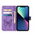 Custodia Portafoglio In Pelle Farfalla Cover con Supporto L10 per Apple iPhone 13 Mini Lavanda