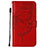 Custodia Portafoglio In Pelle Farfalla Cover con Supporto L10 per Apple iPhone 13 Mini Rosso