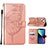 Custodia Portafoglio In Pelle Farfalla Cover con Supporto L10 per Apple iPhone 14 Oro Rosa