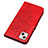 Custodia Portafoglio In Pelle Farfalla Cover con Supporto L10 per Apple iPhone 14 Plus Rosso