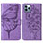 Custodia Portafoglio In Pelle Farfalla Cover con Supporto L10 per Apple iPhone 14 Pro Lavanda