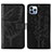 Custodia Portafoglio In Pelle Farfalla Cover con Supporto L10 per Apple iPhone 14 Pro Nero