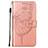 Custodia Portafoglio In Pelle Farfalla Cover con Supporto L10 per Apple iPhone 14 Pro Oro Rosa
