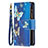 Custodia Portafoglio In Pelle Farfalla Cover con Supporto per Apple iPhone 13 Pro Max Blu