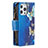 Custodia Portafoglio In Pelle Farfalla Cover con Supporto per Apple iPhone 13 Pro Max Blu