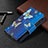Custodia Portafoglio In Pelle Farfalla Cover con Supporto per Apple iPhone 13 Pro Max Blu