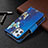 Custodia Portafoglio In Pelle Farfalla Cover con Supporto per Apple iPhone 13 Pro Max Blu