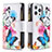 Custodia Portafoglio In Pelle Farfalla Cover con Supporto per Apple iPhone 14 Pro Rosa