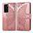 Custodia Portafoglio In Pelle Farfalla Cover con Supporto per Huawei P40 Rosa