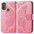 Custodia Portafoglio In Pelle Farfalla Cover con Supporto per Motorola Moto E30 Rosa Caldo