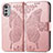 Custodia Portafoglio In Pelle Farfalla Cover con Supporto per Motorola Moto E32s Rosa