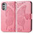 Custodia Portafoglio In Pelle Farfalla Cover con Supporto per Motorola Moto E32s Rosa Caldo