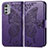 Custodia Portafoglio In Pelle Farfalla Cover con Supporto per Motorola Moto E32s Viola