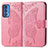 Custodia Portafoglio In Pelle Farfalla Cover con Supporto per Motorola Moto Edge 20 Pro 5G Rosa Caldo