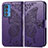 Custodia Portafoglio In Pelle Farfalla Cover con Supporto per Motorola Moto Edge 20 Pro 5G Viola