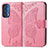 Custodia Portafoglio In Pelle Farfalla Cover con Supporto per Motorola Moto Edge (2021) 5G Rosa Caldo