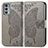 Custodia Portafoglio In Pelle Farfalla Cover con Supporto per Motorola Moto Edge Lite 5G Grigio