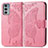 Custodia Portafoglio In Pelle Farfalla Cover con Supporto per Motorola Moto Edge Lite 5G Rosa Caldo