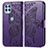 Custodia Portafoglio In Pelle Farfalla Cover con Supporto per Motorola Moto Edge S 5G Viola