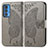 Custodia Portafoglio In Pelle Farfalla Cover con Supporto per Motorola Moto Edge S Pro 5G Grigio