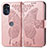 Custodia Portafoglio In Pelle Farfalla Cover con Supporto per Motorola Moto G 5G (2022) Rosa