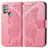 Custodia Portafoglio In Pelle Farfalla Cover con Supporto per Motorola Moto G20 Rosa Caldo