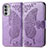 Custodia Portafoglio In Pelle Farfalla Cover con Supporto per Motorola Moto G52j 5G Lavanda