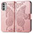 Custodia Portafoglio In Pelle Farfalla Cover con Supporto per Motorola Moto G52j 5G Rosa