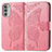 Custodia Portafoglio In Pelle Farfalla Cover con Supporto per Motorola Moto G52j 5G Rosa Caldo