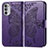 Custodia Portafoglio In Pelle Farfalla Cover con Supporto per Motorola Moto G52j 5G Viola