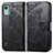 Custodia Portafoglio In Pelle Farfalla Cover con Supporto per Nokia C12 Pro Nero