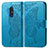 Custodia Portafoglio In Pelle Farfalla Cover con Supporto per Nokia C3 Blu