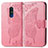 Custodia Portafoglio In Pelle Farfalla Cover con Supporto per Nokia C3 Rosa Caldo