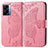 Custodia Portafoglio In Pelle Farfalla Cover con Supporto per Oppo A56S 5G Rosa Caldo