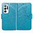 Custodia Portafoglio In Pelle Farfalla Cover con Supporto per Oppo Find N 5G Blu